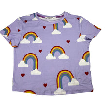 Load image into Gallery viewer, Girls URBAN THREADS, soft feel stretchy t-shirt, rainbows, EUC, size 12,