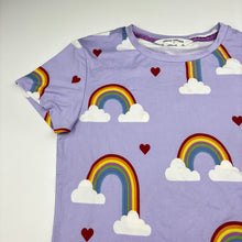 Load image into Gallery viewer, Girls URBAN THREADS, soft feel stretchy t-shirt, rainbows, EUC, size 12,