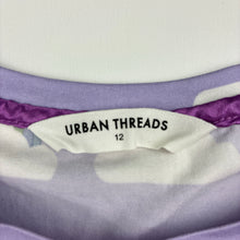 Load image into Gallery viewer, Girls URBAN THREADS, soft feel stretchy t-shirt, rainbows, EUC, size 12,