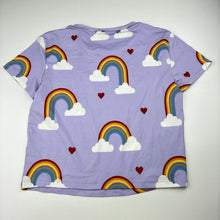 Load image into Gallery viewer, Girls URBAN THREADS, soft feel stretchy t-shirt, rainbows, EUC, size 12,
