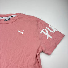 Load image into Gallery viewer, Girls Puma, pink cotton sports / activewear t-shirt, GUC, size 9-10,