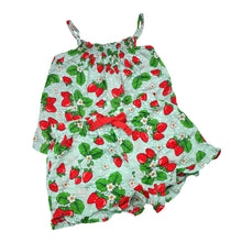 Load image into Gallery viewer, Girls Peter Alexander, lightweight cotton pyjama top &amp; shorts, strawberries, GUC, size 8,