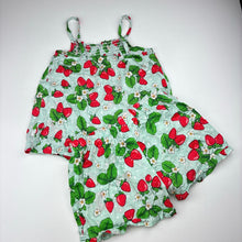 Load image into Gallery viewer, Girls Peter Alexander, lightweight cotton pyjama top &amp; shorts, strawberries, GUC, size 8,