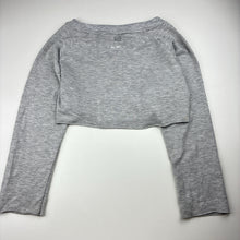 Load image into Gallery viewer, Girls Flo, stretchy cropped long sleeve top, light mark lower front, FUC, size 6,