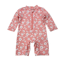 Load image into Gallery viewer, Girls Bilbi, floral long sleeve swim one-piece / rashie suit, EUC, size 000,