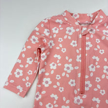 Load image into Gallery viewer, Girls Bilbi, floral long sleeve swim one-piece / rashie suit, EUC, size 000,