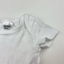 Load image into Gallery viewer, Unisex Anko, white cotton bodysuit / romper, EUC, size 0000,