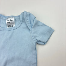Load image into Gallery viewer, Unisex Anko, blue cotton bodysuit / romper, GUC, size 0000,