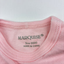 Load image into Gallery viewer, Girls Marquise, pink cotton bodysuit / romper, EUC, size 0000,