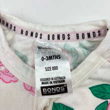 Load image into Gallery viewer, Girls Bonds, floral zip Wondersuit / zippy / romper, GUC, size 000,