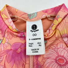 Load image into Gallery viewer, Girls Dymples, floral long sleeve swim one-piece, EUC, size 00,