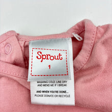 Load image into Gallery viewer, Girls Sprout, pink cotton top, broderie sleeves, GUC, size 1,