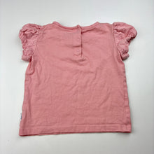 Load image into Gallery viewer, Girls Sprout, pink cotton top, broderie sleeves, GUC, size 1,