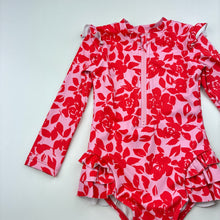 Load image into Gallery viewer, Girls CEACEA, floral long sleeve swim one-piece, EUC, size 1,