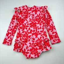 Load image into Gallery viewer, Girls CEACEA, floral long sleeve swim one-piece, EUC, size 1,