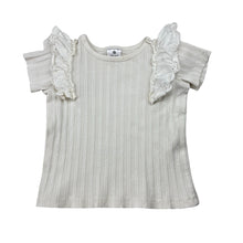 Load image into Gallery viewer, Girls Target, organic cotton blend top, broderie trim, GUC, size 0,