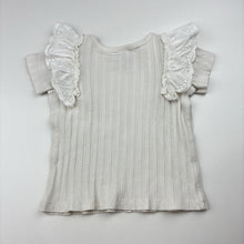 Load image into Gallery viewer, Girls Target, organic cotton blend top, broderie trim, GUC, size 0,