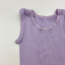 Load image into Gallery viewer, Girls 4 Baby, lilac ribbed cotton singlet top, GUC, size 00000,