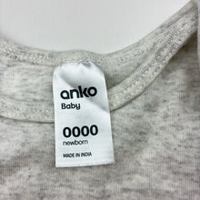 Load image into Gallery viewer, Unisex Anko, grey cotton bodysuit / romper, EUC, size 0000,