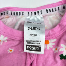 Load image into Gallery viewer, Girls Bonds, floral zip Wondersuit / zippy / romper, FUC, size 00,