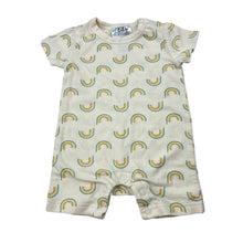 Load image into Gallery viewer, Girls 4 Baby, stretch cotton romper, rainbows, EUC, size 0000,