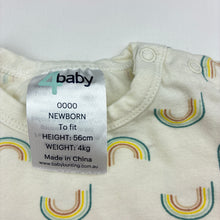 Load image into Gallery viewer, Girls 4 Baby, stretch cotton romper, rainbows, EUC, size 0000,