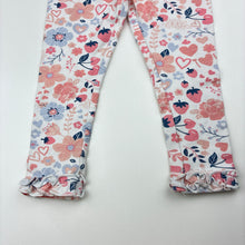 Load image into Gallery viewer, Girls Happily Grey, floral stretchy leggings, GUC, size 2,