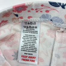 Load image into Gallery viewer, Girls Happily Grey, floral stretchy leggings, GUC, size 2,