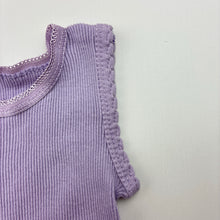 Load image into Gallery viewer, Girls 4 Baby, purple ribbed cotton singlet top, EUC, size 00000,