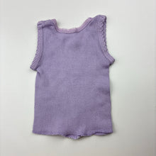 Load image into Gallery viewer, Girls 4 Baby, purple ribbed cotton singlet top, EUC, size 00000,