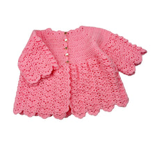 Load image into Gallery viewer, Girls handmade, pink knitted cardigan, armpit to armpit: 26cm, EUC, size 00-0,