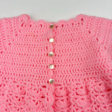 Load image into Gallery viewer, Girls handmade, pink knitted cardigan, armpit to armpit: 26cm, EUC, size 00-0,