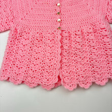 Load image into Gallery viewer, Girls handmade, pink knitted cardigan, armpit to armpit: 26cm, EUC, size 00-0,