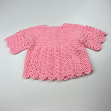 Load image into Gallery viewer, Girls handmade, pink knitted cardigan, armpit to armpit: 26cm, EUC, size 00-0,