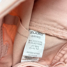 Load image into Gallery viewer, Girls Zudio, pink stretch denim pants, adjustable, EUC, size 3-4,