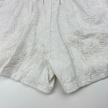 Load image into Gallery viewer, Girls Zara, white &amp; metallic gold shorts, elasticated, FUC, size 8,