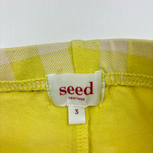 Load image into Gallery viewer, Girls Seed, yellow check bike shorts, FUC, size 3,