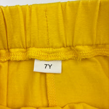 Load image into Gallery viewer, Girls yellow, stretch cotton skirt, elasticated, EUC, size 7,