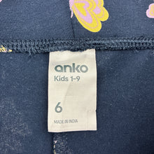 Load image into Gallery viewer, Girls Anko, navy stretchy bike shorts, butterflies, EUC, size 6,