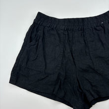 Load image into Gallery viewer, Girls Cotton On, black linen / viscose shorts, elasticated, GUC, size 7,