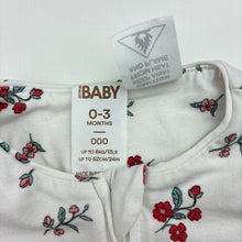 Load image into Gallery viewer, Girls Cotton On, floral stretchy zip romper, EUC, size 000,