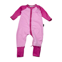 Load image into Gallery viewer, Girls Bonds, zip Wondersuit / zippy / romper, wash fade &amp; pilling, FUC, size 000,