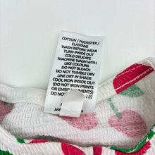 Load image into Gallery viewer, Girls Target, stretchy organic cotton blend romper, strawberries, GUC, size 000,