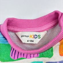 Load image into Gallery viewer, Girls Gorman Kids, colourful fleece lined organic cotton dress, GUC, size 0, L: 38cm