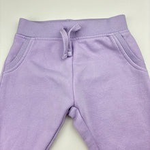 Load image into Gallery viewer, Girls Anko, purple fleece lined track pants, elasticated, FUC, size 00,