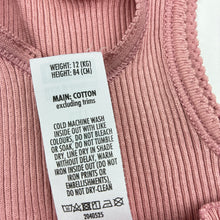 Load image into Gallery viewer, Girls Bonds, ribbed cotton singlet top, discolouration on back, FUC, size 1,