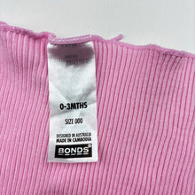 Load image into Gallery viewer, Girls Bonds, pink cotton singlet top, GUC, size 000,