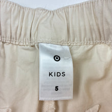 Load image into Gallery viewer, Girls Target, lightweight cotton cargo pants, elasticated, mark front right leg, FUC, size 5,