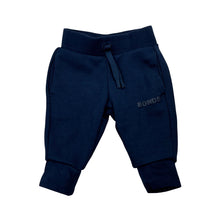 Load image into Gallery viewer, Unisex Bonds, navy Tech Sweats track pants, elasticated, EUC, size 000,