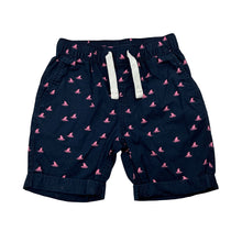 Load image into Gallery viewer, Boys Kids &amp; Co, navy lightweight cotton shorts, elasticated, sharks, GUC, size 4,